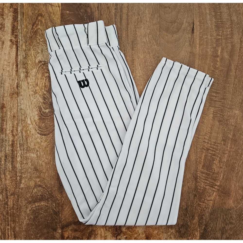 Wilson Baseball Pants Mens Small White Black Stripes WTA4378 Sports - NWT